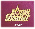 14K Yellow Gold I Love My Dentist Medical Charm