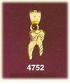 14K Yellow Gold Molar Dental Medical Charm 3D