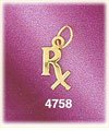 14K Yellow Gold RX Medical Charm