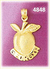 14K Yellow Gold Georgia Peach Charm
