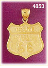 14K Yellow Gold Route US 66 Travel Road Sign Charm