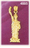 14K Yellow Gold Travel New York Statue Of Liberty Charm