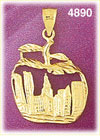 14K Yellow Gold New York City Scape In Apple Charm