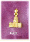 14K Yellow Gold 3D US Capital Building Washington DC Charm