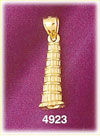 14K Yellow Gold Pisa Italy Leaning Tower Of Pisa Italian Charm 3D