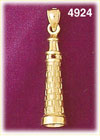 14K Yellow Gold Leaning Tower Of Pisa Italy Charm 3D