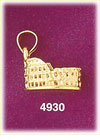 14K Yellow Gold Roman Colosseum Rome Italy Charm 3D
