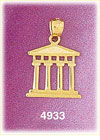 14K Yellow Gold Greek Parthenon Travel Greece Charm