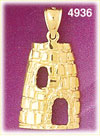 14K Yellow Gold Stone Sugar Mill Charm