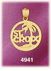 14K Yellow Gold St. Croix Virgin Islands Charm