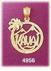 14K Yellow Gold Kauai Tropical Paradise Hawaii Charm
