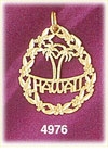 14K Yellow Gold Flower Hawaii Teardrop Palm Trees Charm