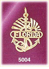 14K Yellow Gold Florida Anchor & Sun Burst Charm