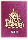 14K Yellow Gold I Love Florida Palm Trees Charm