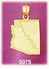 14K Yellow Gold Arizona The Grand Canyon State Map Charm