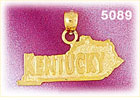 14K Yellow Gold Kentucky The Bluegrass State Map Charm