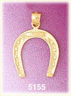 14K Yellow Gold Lucky Horseshoe Good Luck Charm