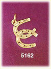 14K Yellow Gold Western Double Horseshoe Equine Horseshoe Charm
