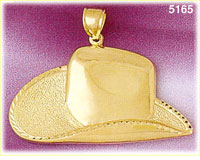 14K Yellow Gold Cowboy Hat Western Wear Charm