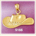 14K Yellow Gold Cowboy Hat Western Apparel Charm