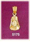 14K Yellow Gold Western Apparel Cowboy Hat Charm 3D