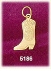 14K Yellow Gold Cowboy Boots w/Spurs Western Apparel Charm