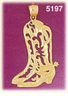14K Yellow Gold Pair Of Cowboy Boots Western Charm