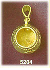 14K Yellow Gold Native American Indian Pottery Western Charm 3D