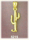 14K Yellow Gold Cactus Species Western Charm 3D