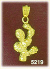 14K Yellow Gold Western Cactus Charm