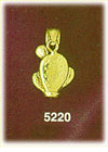 14K Yellow Gold Western Barrel Cacti Charm 3D