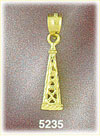 14K Yellow Gold Drilling Oil Wells Western Charm 3D