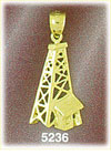14K Yellow Gold Oil Rig Western Charm