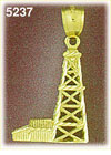 14K Yellow Gold Oil Well Western Charm