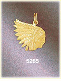 14K Yellow Gold Native American Indian War Bonnet Charm