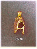 14K Yellow Gold American Indian Headdress Charm 3D