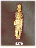 14K Yellow Gold Native American Chief Statue Charm
