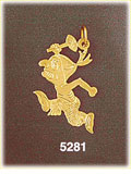 14K Yellow Gold Animated American Indian Warrior Charm