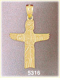 14K Yellow Gold Totem Pole Native American Indian Charm