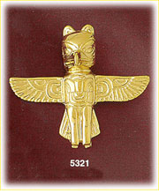 14K Yellow Gold Alaskan Totem Pole Alaska Charm
