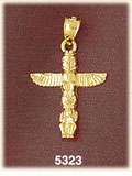 14K Yellow Gold Alaska Totem Pole Charm