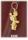 14K Yellow Gold Goldminer w/Equipment Alaska Charm