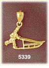 14K Yellow Gold Alaskan Dog Sledder On Dogsled Charm