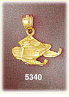 14K Yellow Gold Transportation Snowmobile Alaska Charm
