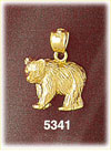14K Yellow Gold Alaskan Wildlife Bear Alaska Charm