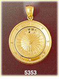 14K Yellow Gold Casino Roulette Gambling Charm