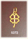 14K Yellow Gold Lucky Irish Four Leaf Clover Charm