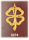 14K Yellow Gold Lucky Irish Four Leaf Heart Clover Charm
