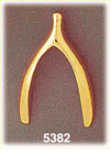 14K Yellow Gold Irish Wishbone Lucky Charm Charm