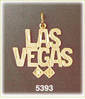 14K Yellow Gold I Love Las Vegas Dice Gambling Charm